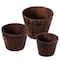 Gardenised Rustic Wooden Whiskey Barrel Planter with Durable Medal Handles and Drainage Hole, PK3 QI003236.3 - alternate 1